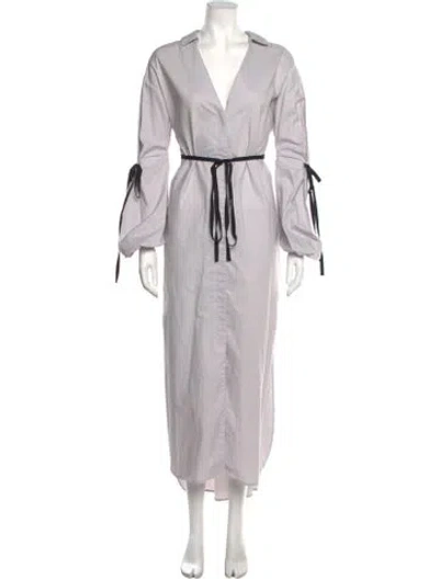 Pre-owned Hellessy V-neck Long Dress In Grey