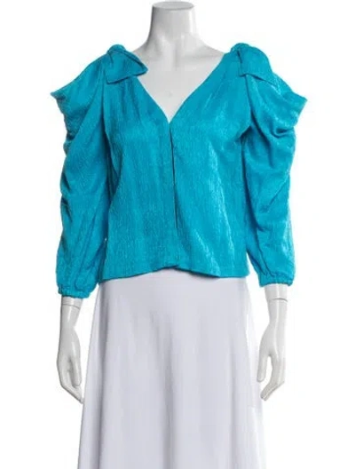 Pre-owned Hellessy V-neck Long Sleeve Top In Multicolor