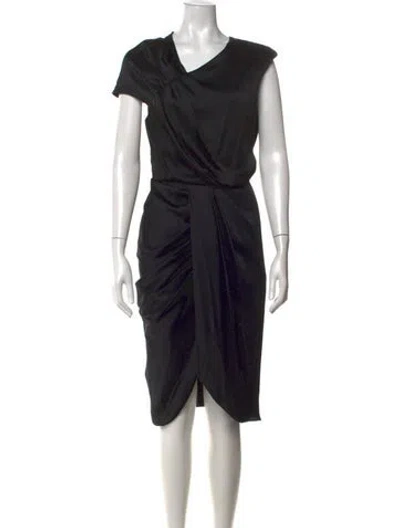 Pre-owned Hellessy V-neck Midi Length Dress In Black