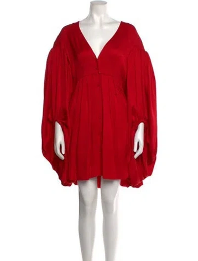 Pre-owned Hellessy V-neck Mini Dress In Red
