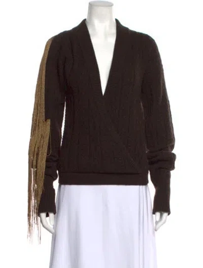 Pre-owned Hellessy V-neck Sweater In Brown/metallic