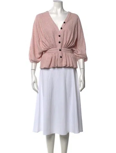 Pre-owned Hellessy V-neck Three-quarter Sleeve Top In Pink