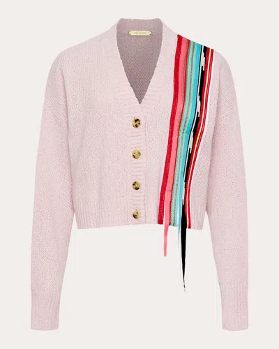 Hellessy Women's Kane Knit Grosgrain Ribbon Cardigan In Pink