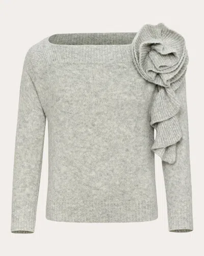 Hellessy Women's Odin Corsage Boatneck Sweater In Gray