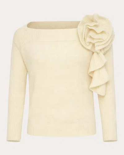 Hellessy Women's Odin Corsage Boatneck Sweater In Yellow