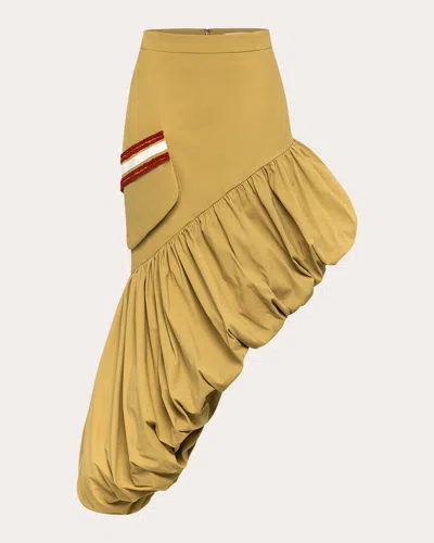 Hellessy Women's Ren Asymmetric Bubble-hem Skirt In Gold
