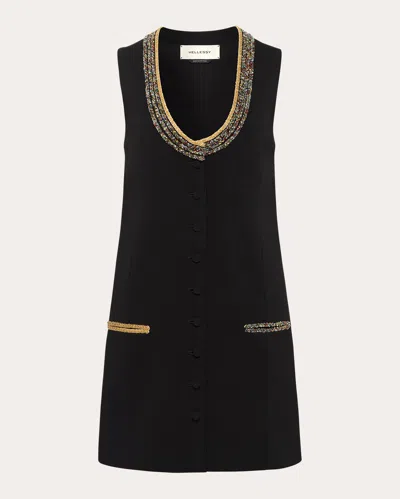 Hellessy Women's Zeke Beaded Crepe Tunic Vest In Black