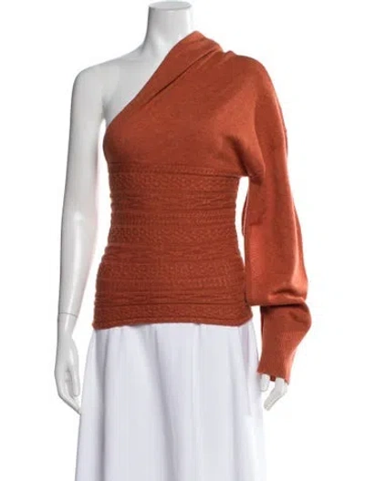 Pre-owned Hellessy Wool Asymmetrical Sweater In Orange