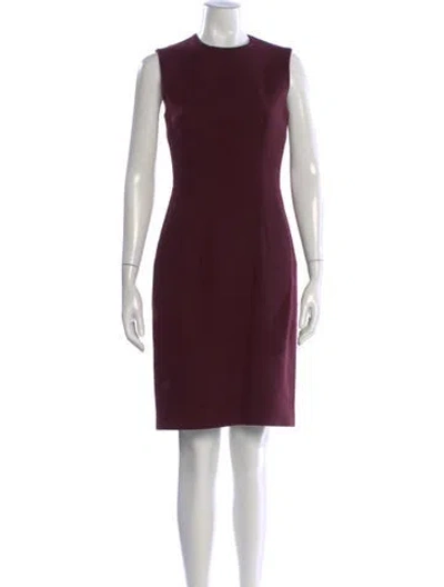 Pre-owned Hellessy Wool Knee-length Dress In Burgundy