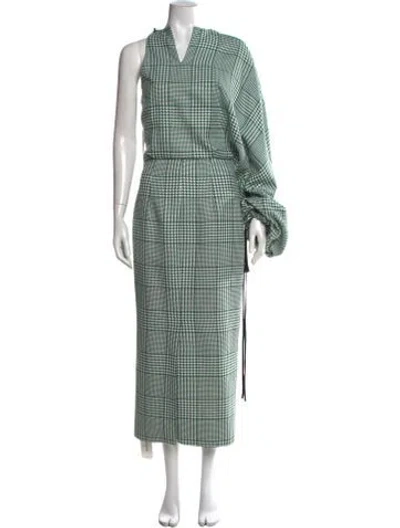 Pre-owned Hellessy Wool Long Dress In Green