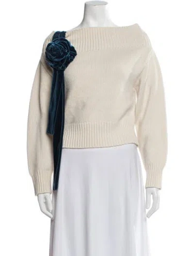 Pre-owned Hellessy Wool Off-the-shoulder Sweater In Neutrals