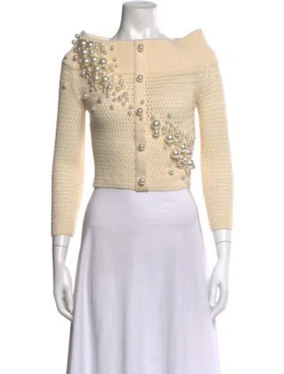 Pre-owned Hellessy Wool Off-the-shoulder Sweater W/ Tags In Neutral