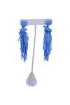 Hello Edie Fiesta Beaded Tassel Earring In Blue In Blue