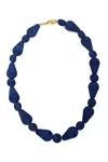 Hello Edie Geo Necklace In Navy In Blue