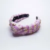 Hello Edie Striped Tiger Knot Headband In Lavender In Pink