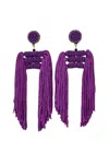 Hello Edie Women's Lauren Beaded Tassel Earrings In Purple In Purple