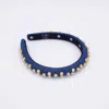 Hello Edie Women's Ultra Slim Embellished Headband In Denim In Multi