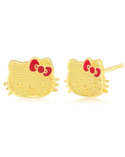 Hello Kitty 10k Gold Stud Earrings In Multi