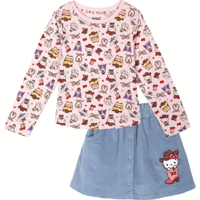 Hello Kitty Kids'  2-piece Tee And Skirt Set In Pink