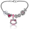 Hello Kitty 7'' Fashion Charm Bead Bracelet In Silver