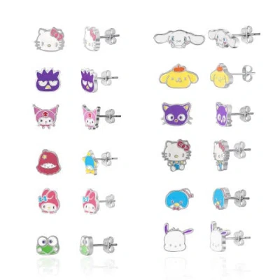 Hello Kitty Kids'  And Friends Stud Earring Set In Multi