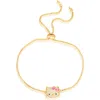 Hello Kitty Authentic Pave  Face Lariat Bracelet In Gold