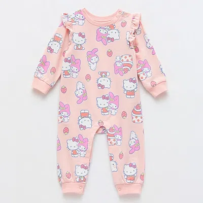 Hello Kitty Baby Girls  Long Sleeve Romper In Pink