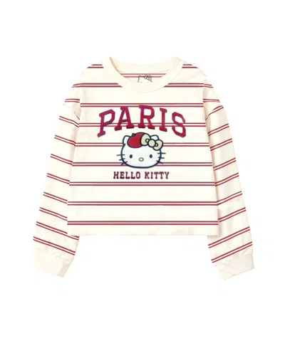 Hello Kitty Kids' Big Girls Long Sleeve Paris T-shirt In Neutral