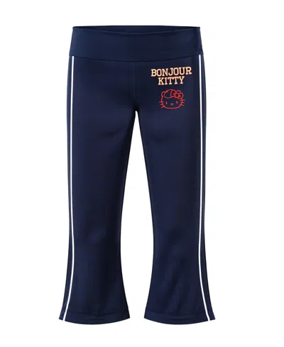 Hello Kitty Kids' Big Girls Ribbed Flare Leggings In Blue
