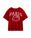 Hello Kitty Big Girls Short Sleeve Paris T-shirt In Burgundy