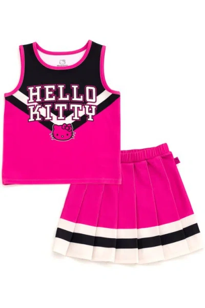 Hello Kitty Kids'  Cheerleader Tank Top And Pleated Skirt Set In Multi