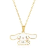 Hello Kitty Cinnamoroll Enamel 3d Pendant, 18'' Chain In Gold