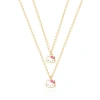 Hello Kitty Duo Necklace Set, One Large One Small In Gold