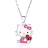 Hello Kitty Enamel And Red Crystal Pendant In Pink