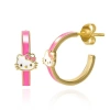 Hello Kitty Enamel Pink Post Hoop Earrings In Multi