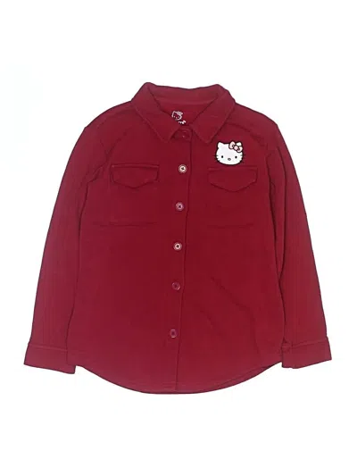 Pre-owned Hello Kitty Kids' Fleece Jacket In Burgundy
