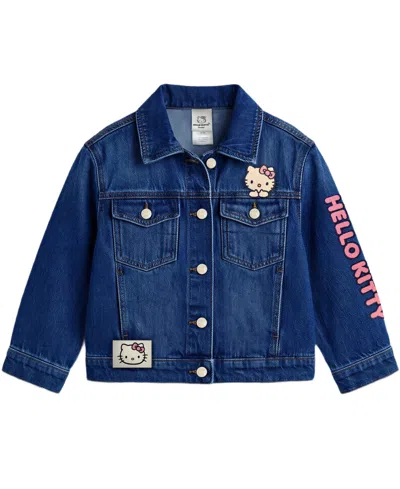 Hello Kitty Kids' Girls' 2t-6x Classic Front Button Denim Jacket In Blue