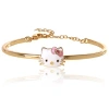 Hello Kitty Gold-tone Enamel Bangle Bracelet In Gold