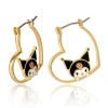 Hello Kitty Gold-tone Flash-plated Earrings In Multi