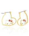 Hello Kitty Heart Hoop Earrings In Gold