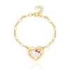 Hello Kitty Heart Link Bracelet In Gold