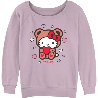 Hello Kitty Junior's  Cute Valentine Bear Sweatshirt In Purple