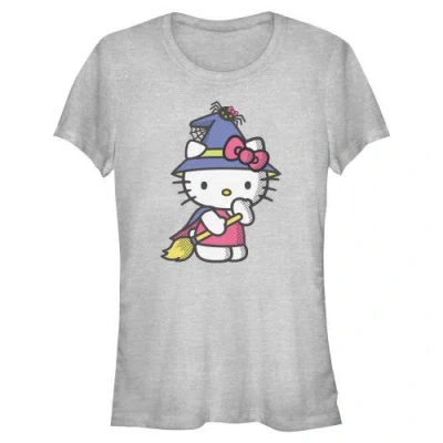 Hello Kitty Junior's  Halloween Party Costume Graphic T-shirt In Gray
