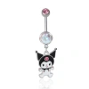 Hello Kitty Kuromi Stainless Steel Dangle Belly Button Ring In Metallic