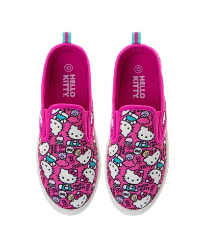 Hello Kitty Kids' Little And Big Girls Canvas Sneakers In Fuchsia