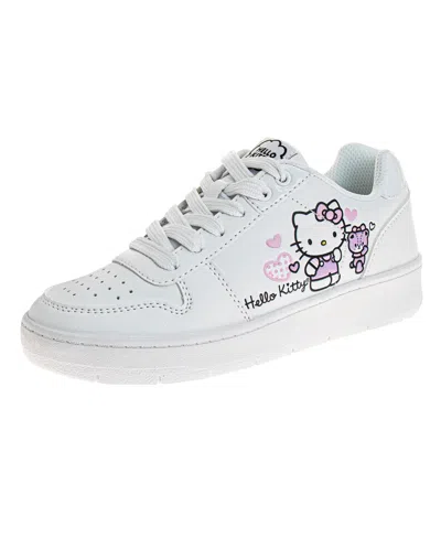 Hello Kitty Kids' Little And Big Girls Lace Up Sneakers In White