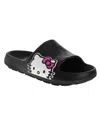Hello Kitty Little And Big Girls Slip-on Waterproof Slides In Black