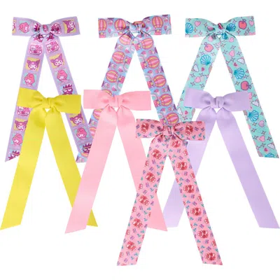 Hello Kitty Kids'  Long Hair Bows 7-piece Set In Pink
