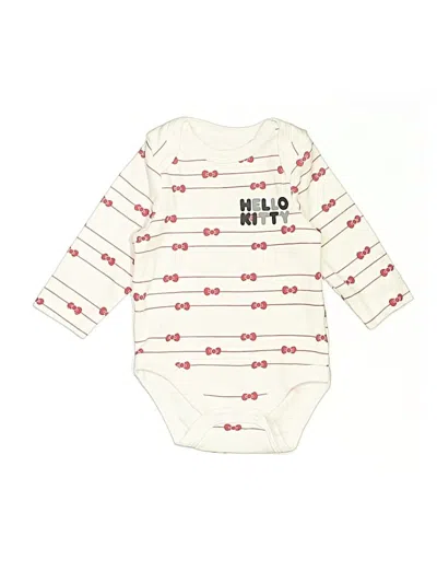 Pre-owned Hello Kitty Babies' Long Sleeve Onesie In Ivory