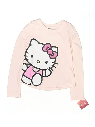 Pre-owned Hello Kitty Kids' Long Sleeve Top Pink Keyhole Neckline Tops